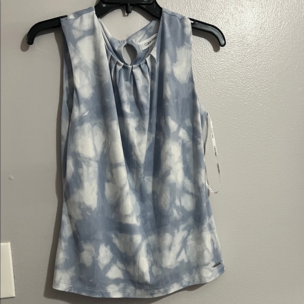 Calvin Klein Blue Tie-Dye Women's Top